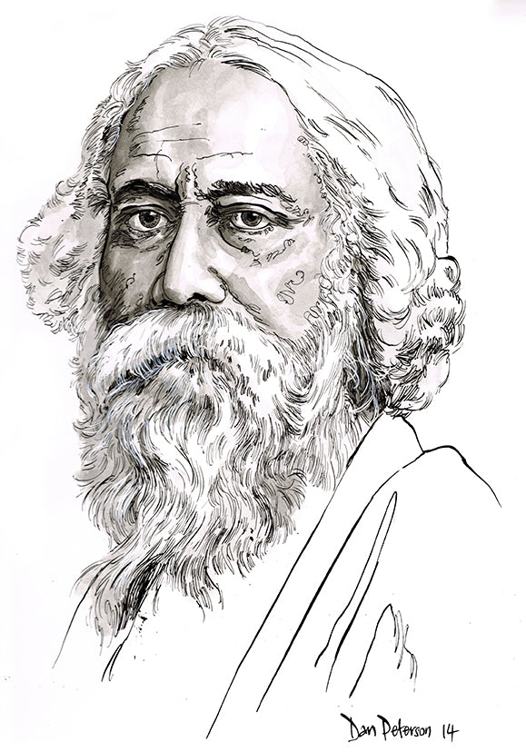 Rabindranath Tagore sketch portrait 